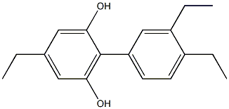 5-Ethyl-2-(3,4-diethylphenyl)benzene-1,3-diol Struktur