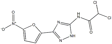 2,2-Dichloro-N-[3-(5-nitro-2-furanyl)-1H-1,2,4-triazol-5-yl]acetamide Struktur