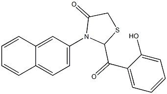 2-(2-Hydroxybenzoyl)-3-(2-naphtyl)thiazolidin-4-one Struktur