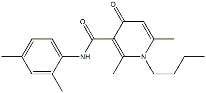 N-(2,4-Dimethylphenyl)-1-butyl-2,6-dimethyl-4-oxo-1,4-dihydro-3-pyridinecarboxamide Struktur