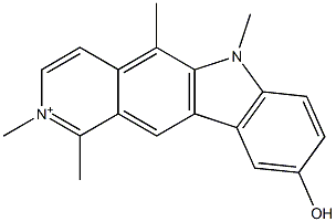 9-Hydroxy-1,2,5,6-tetramethyl-6H-pyrido[4,3-b]carbazol-2-ium Struktur