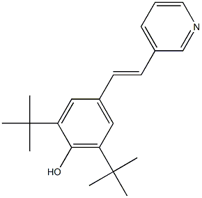 2,6-Di-tert-butyl-4-[(E)-2-(3-pyridinyl)ethenyl]phenol Struktur