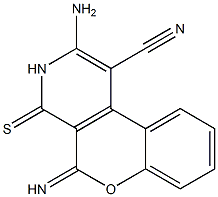 3,4-Dihydro-2-amino-5-imino-4-thioxo-5H-[1]benzopyrano[3,4-c]pyridine-1-carbonitrile Struktur