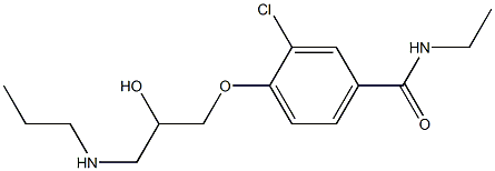 1-[4-[Ethylcarbamoyl]-2-chlorophenoxy]-3-[propylamino]-2-propanol Struktur