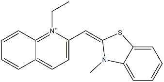 1-Ethyl-2-[(2,3-dihydro-3-methylbenzothiazole-2-ylidene)methyl]quinolinium Struktur