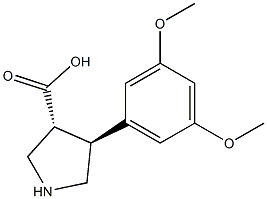 (3R,4S)-4-(3,5-diMethoxyphenyl)pyrrolidine-3-carboxylic acid Struktur