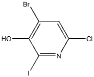 4-Bromo-6-chloro-2-iodo-3-hydroxypyridine Struktur