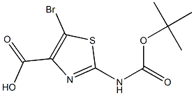 5-bromo-2-[(tert-butoxycarbonyl)amino]-1,3-thiazole-4-carboxylic acid Struktur