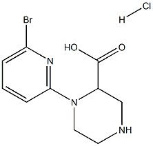 1-(6-Bromo-pyridin-2-yl)-piperazine-2-carboxylic acid hydrochloride Struktur