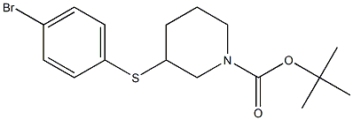 3-(4-Bromo-phenylsulfanyl)-piperidine-1-carboxylic acid tert-butyl ester Struktur