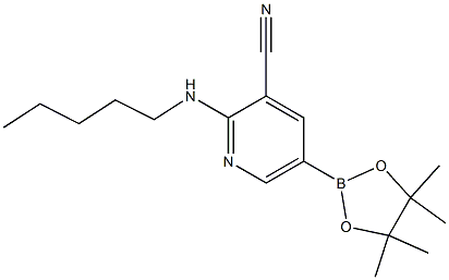 5-(4,4,5,5-tetramethyl-1,3,2-dioxaborolan-2-yl)-2-(pentylamino)pyridine-3-carbonitrile Struktur