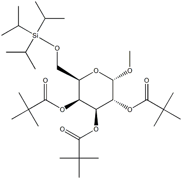 Methyl 2,3,4-tri-O-pivaloyl-6-O-triisopropylsilyl-a-D-galactopyranoside Struktur