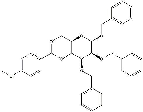 1,2,3-Tri-O-benzyl-4,6-O-(4-methoxybenzylidene)-a-D-mannopyranose Struktur