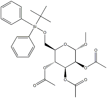 Methyl 2,3,4-tri-O-acetyl-6-O-tert-butyldiphenylsilyl-a-D-mannopyranoside Struktur