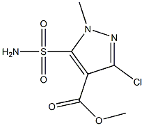 1-methyl-3-chloro-4-methoxycarbonyl-5-pyrazolesulfonamide Struktur