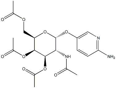 2-Amino-5-pyridyl 2-acetamido-3,4,6-tri-O-acetyl-2-deoxy-a-D-galactopyranose Struktur