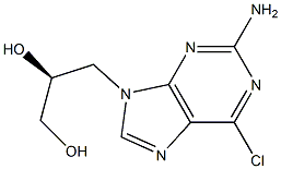 (S)-9-(2,3-Dihydroxypropyl)-2-amino-6-chloropurine Struktur