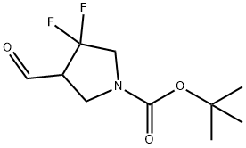 tert-butyl 3,3-difluoro-4-formylpyrrolidine-1-carboxylate Struktur