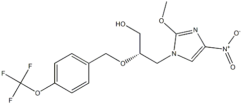 (S)-3-(2-Methoxy-4-nitro-1H-imidazol-1-yl)-2-((4-(trifluoromethoxy)benzyl)oxy)propan-1-ol Struktur