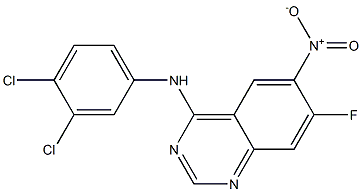 N-(3,4-Dichlorophenyl)-7-fluoro-6-nitroquinazolin-4-amine Struktur