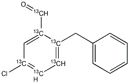 2-Benzyl-5-chlorobenzaldehyde-13C6 Struktur