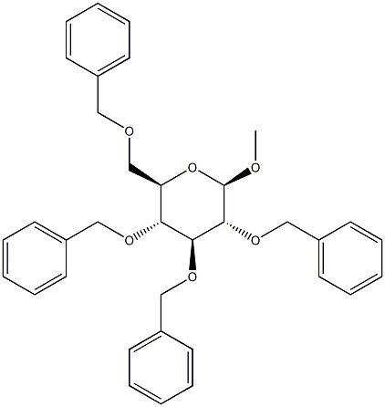 Methyl 2,3,4,6-tetra-O-benzyl-b-D-glucopyranoside Struktur