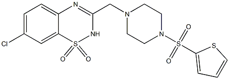 7-CHLORO-3-([4-(2-THIENYLSULFONYL)PIPERAZIN-1-YL]METHYL)-2H-1,2,4-BENZOTHIADIAZINE 1,1-DIOXIDE Struktur