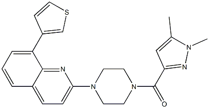 2-(4-[(1,5-DIMETHYL-1H-PYRAZOL-3-YL)CARBONYL]PIPERAZIN-1-YL)-8-(3-THIENYL)QUINOLINE Struktur