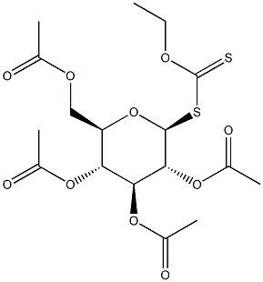 2,3,4,6-Tetra-O-acetyl-b-D-glucopyranosyl Ethylxanthate Struktur