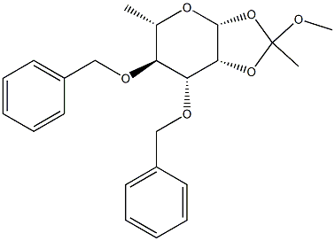 3,4-Di-O-benzyl-1,2-O-(1-methoxyethylidene)-b-L-rhamnopyranose Struktur