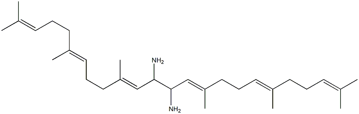 (6E,10E,14E,18E)-2,6,10,15,19,23-Hexamethyl-2,6,10,14,18,22-tetracosah exaene-12,13-diamine Struktur