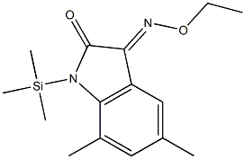 1H-Indole-2,3-dione, 5,7-dimethyl-1-(trimethylsilyl)-, 3-(O-ethyloxime ) Struktur