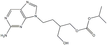 2-amino-9-(3-hydroxymethyl-4-isopropoxycarbonyloxybut-1-yl)pyrine Struktur