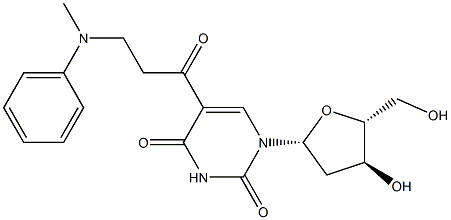 5-(3-(N-methylphenylamino)propanoyl)-2'-deoxyuridine Struktur