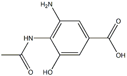 4-(acetylamino)-3-hydroxy-5-aminobenzoic acid Struktur