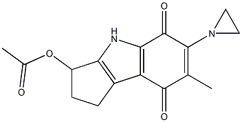 3-acetoxy-6-aziridinyl-1,4-dihydro-7-methyl-(2H)-cyclopent(b)indole-5,8-dione Struktur