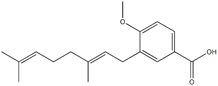 3-(3',7'-dimethyl-2',6'-octadienyl)-4-methoxybenzoic acid Struktur