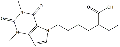 1,3-dimethyl-7-(5-ethylcarboxypentyl)xanthine Struktur