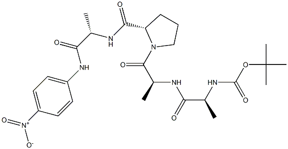 N-tert-butoxycarbonylalanyl-alanyl-prolyl-alanyl 4-nitroanilide Struktur