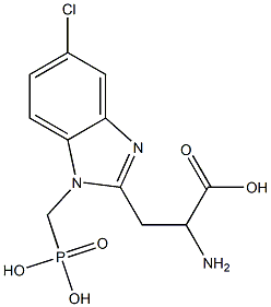 2-amino-3-(5-chloro-1-phosphonomethyl-1H-benzoimidazol-2-yl)propionic acid Struktur