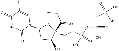 4'-propanoylthymidine triphosphate Struktur