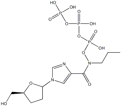 N-propyl-1-(2-deoxyribofuranosyl)imidazole-4-carboxamide triphosphate Struktur