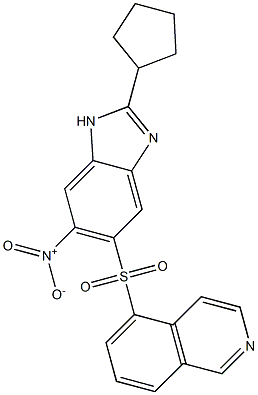 2-cyclopentyl-5-(5-isoquinolylsulfonyl)-6-nitro-1H-benzo(D)imidazole Struktur