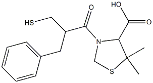 3-(2'-benzyl-3'-mercaptopropanoyl)-4-carboxy-5, 5-dimethylthiazolidine Struktur