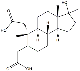 17-hydroxy-17-methyl-2,3-secoandrostane-2,3-dioic acid Struktur