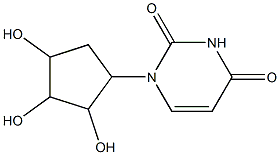 1-(2',3',4'-trihydroxycyclopent-1'-yl)-1H-uracil Struktur