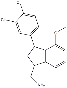 (3-(3,4-dichlorophenyl)-4-methoxyindan-1-yl)methylamine Struktur