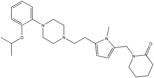 1-((1-methyl-5-(2-(4-(2-(1-methylethoxy)phenyl)-1-piperazinyl)ethyl)-1H-pyrrol-2-yl)methyl)-2-piperidone Struktur