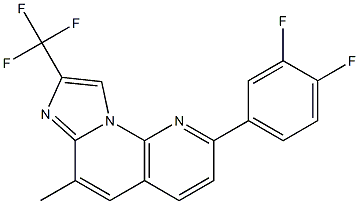 2-(3,4-difluorophenyl)-6-methyl-8-trifluoromethylimidazo(1,2-a)(1,8)naphthyridine Struktur