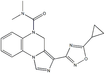 3--(5-cyclopropyl-1,2,4-oxadiazol-3-yl)-5-((dimethylamino)carbonyl)-4,5-dihydroimidazo(1,5-a)quinoxaline Struktur